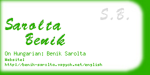 sarolta benik business card